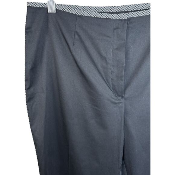 Willi Smith Stretch Black Pants Size 14 Gingham Trim Career Trousers NWT - Picture 4 of 15